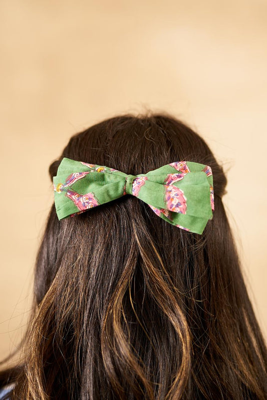 Zero Waste Block Print Hair Bow- Set of 2