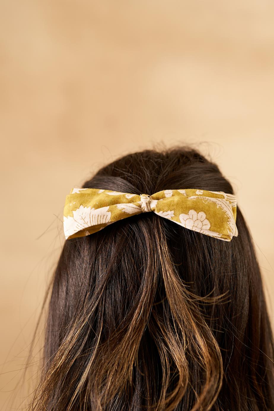 Zero Waste Block Print Hair Bow- Set of 2