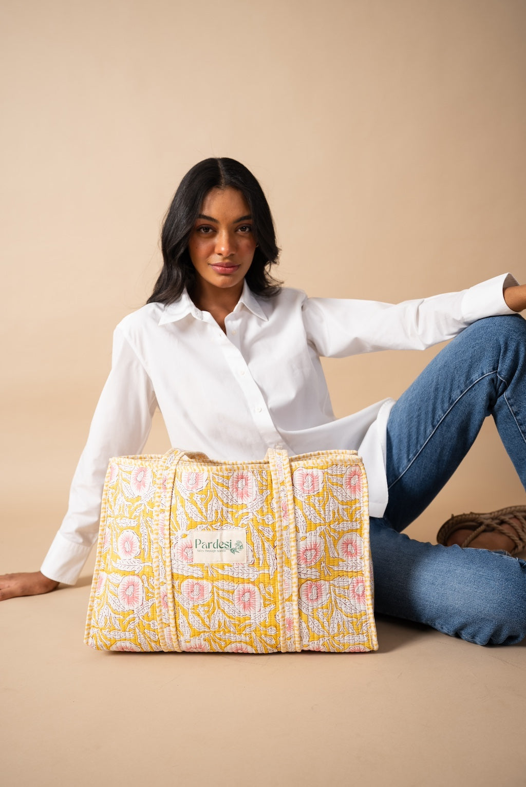 Quilted Market Tote Bag