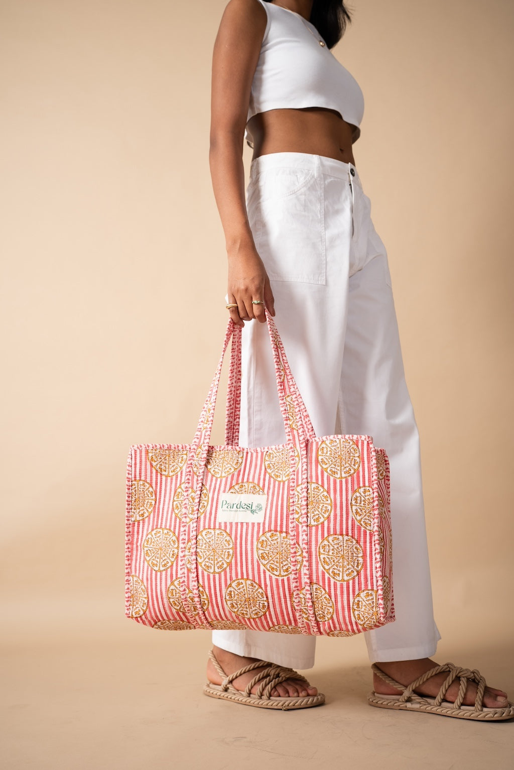 Quilted Market Tote Bag