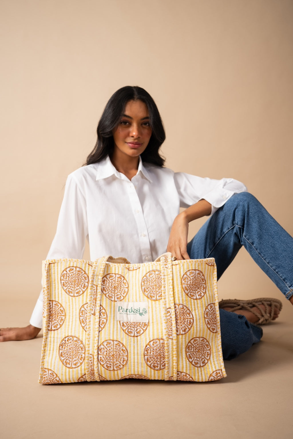 Quilted Market Tote Bag