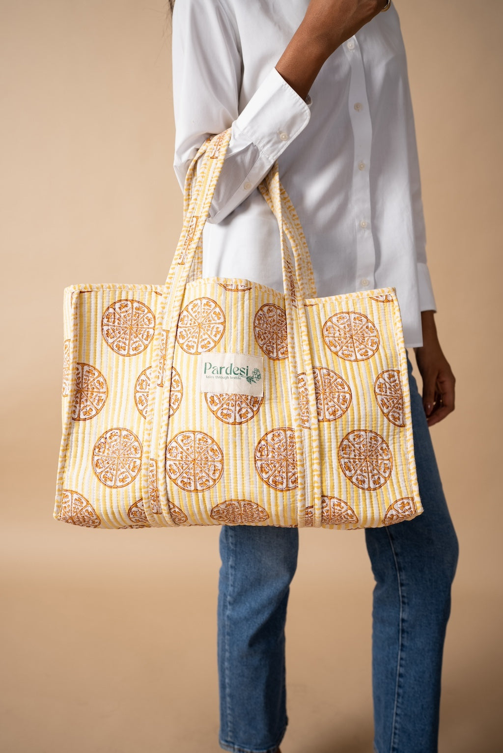 Quilted Market Tote Bag