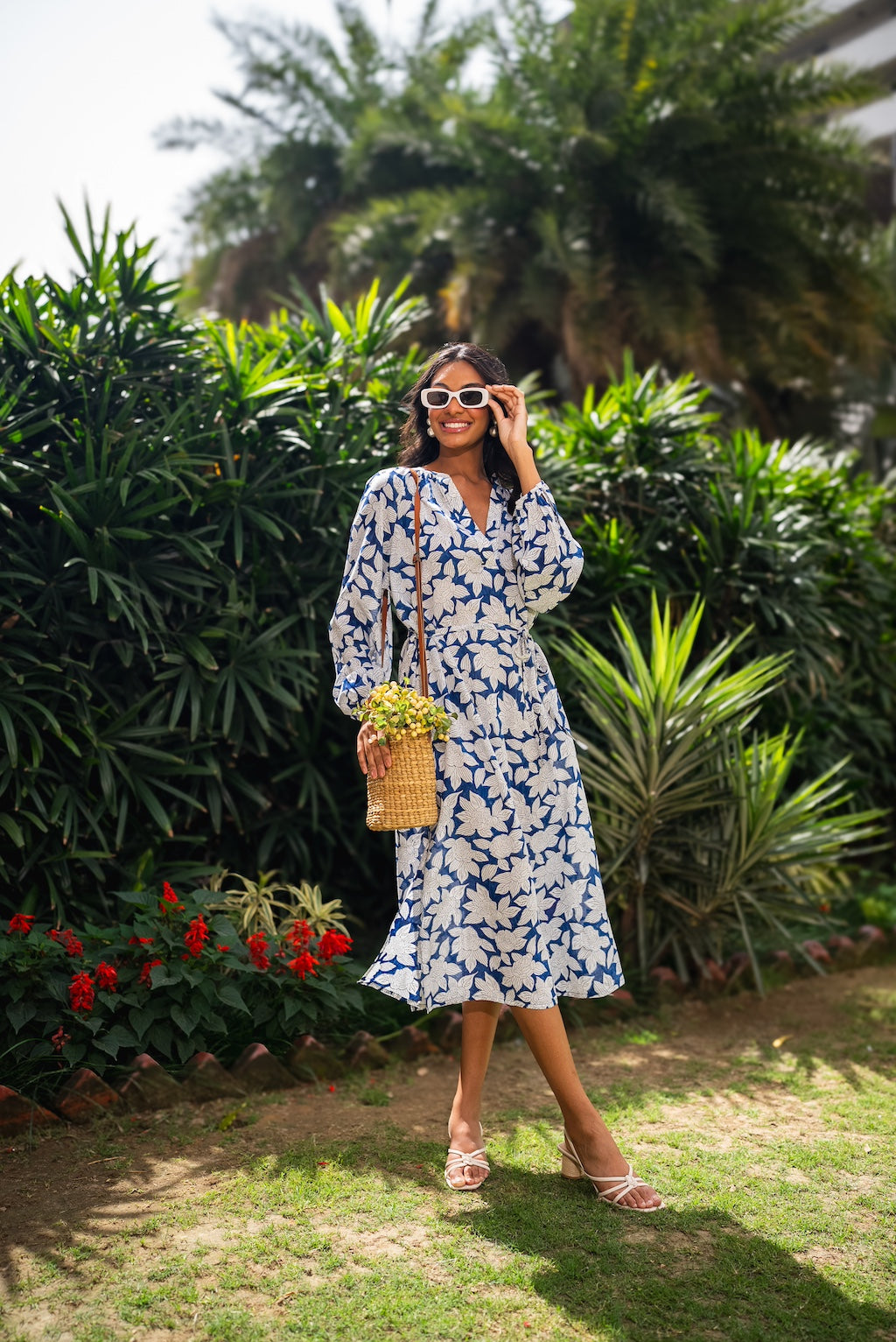 Jaipur Rose Long-Slit Maxi Dress