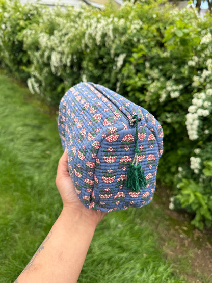 Quilted Cosmetic Pouch Set of 3