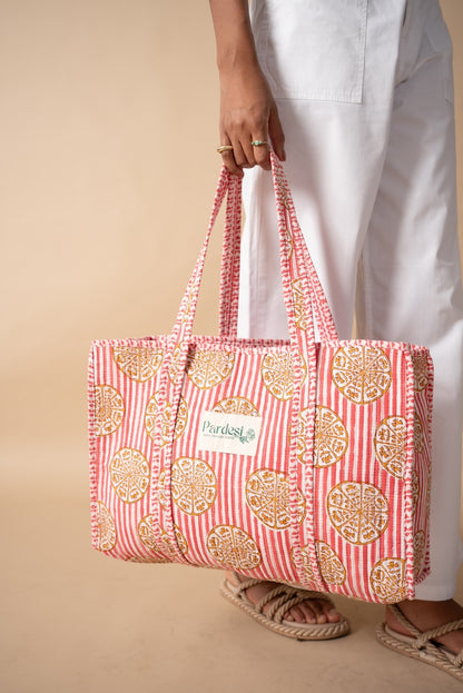 Quilted Market Tote Bag